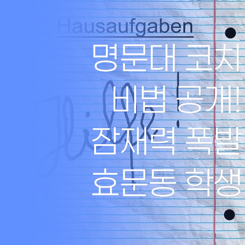 명문대 코치, 효문동 학생의 잠재력을 깨우는 비법 공개!