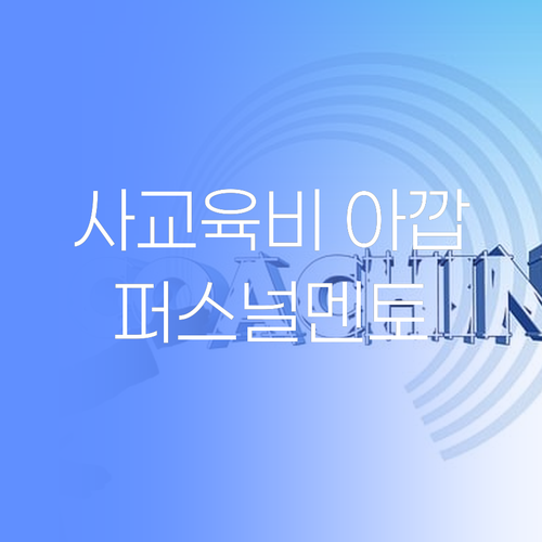 사교육비 아깝제? 퍼스널멘토 화상과외가 답이여!