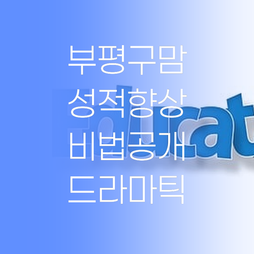부평구 학부모님 주목! ✨ 우리 아이 성적, 드라마틱하게 올려보자! 💖