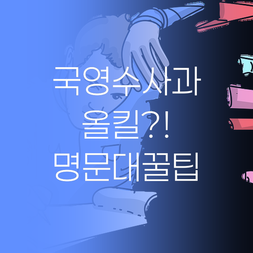 국영수사과 올킬! 명문대 멘토의 꿀팁 대방출 (찡긋)