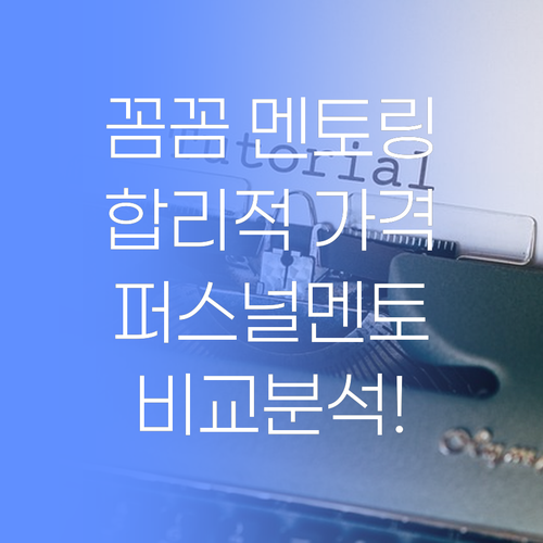 퍼스널멘토, 어떻게 다를까? 꼼꼼한 멘토링 & 합리적 가격!