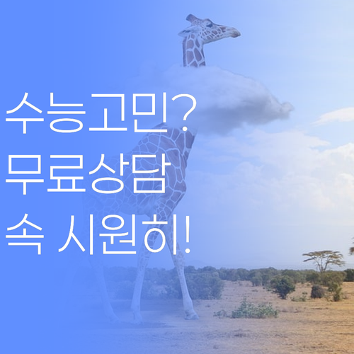 수능, 답답하면 연락해! 속 시원한 상담, 무료로 해줄게..