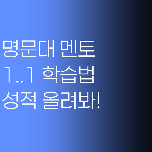 명문대 출신 멘토의 1:1 맞춤 학습, 권선구에서 만나보시게나! 아이 성적, 탑 찍어봅시다..